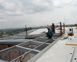 Helicopter Safety Net Panels Welded in Place